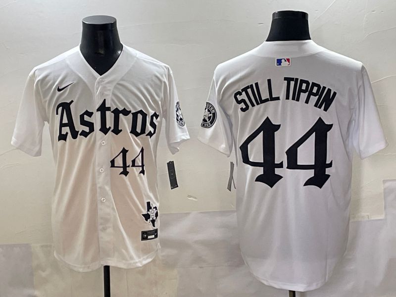 Men 2025 Houston Astros #44 Still Tippin White Five generations Joint Name Nike MLB Jersey style 6